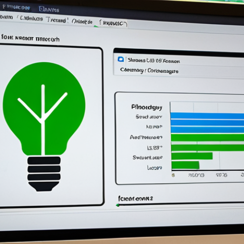 Home 15 ** A computer screen displaying a power management software interface. The interface shows options for automatic shutdown/startup, sleep/hibernate modes, and background app management. Energy saving icons (like a lightbulb or leaf) are subtly incorporated into the design. The overall tone is clean and efficient.
**